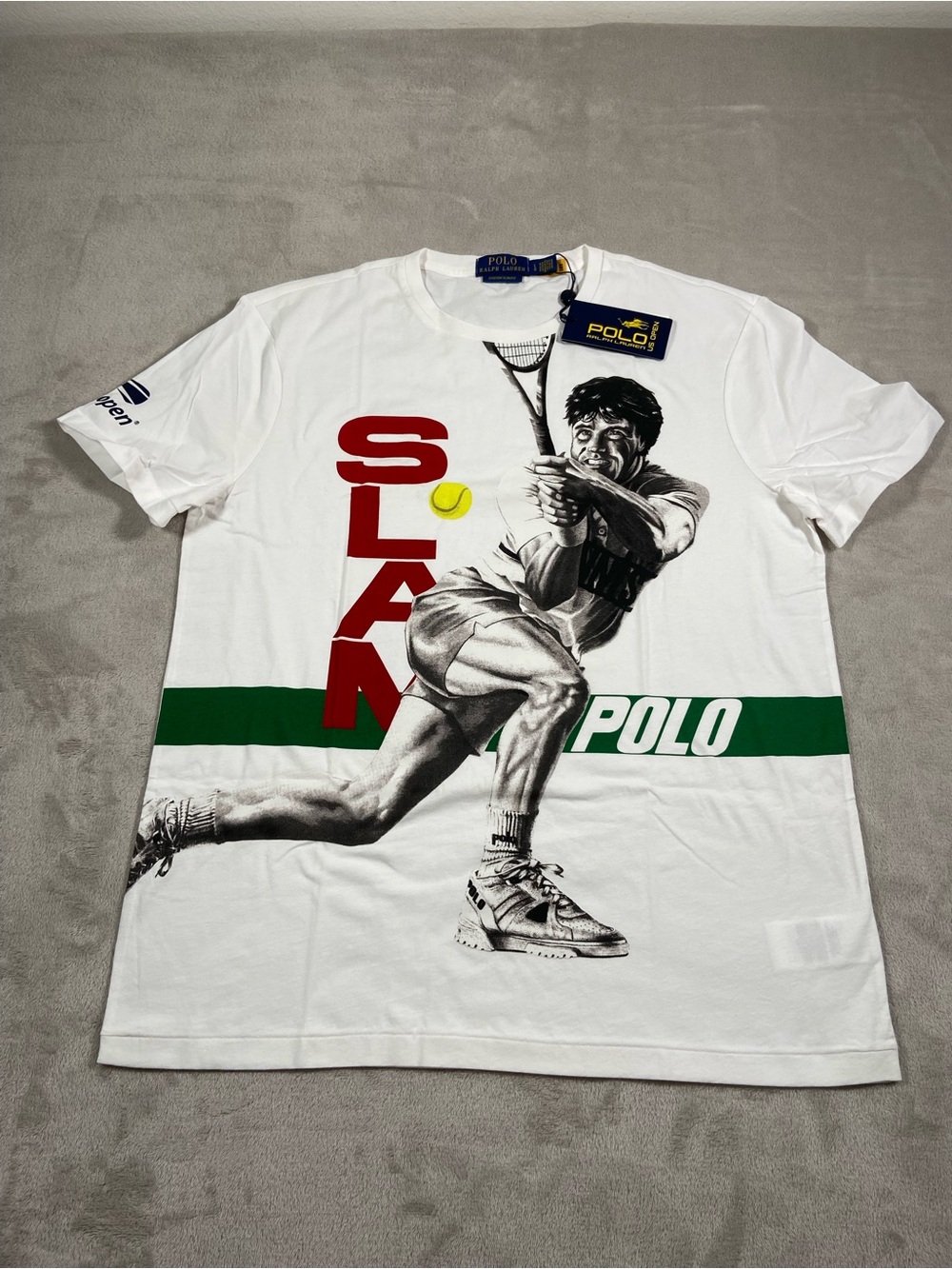 Polo by Ralph Lauren White Tennis 'SLAM' Graphic Short Sleeve Tee